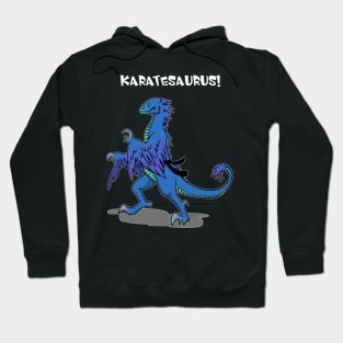 Karatesaurus! blue for dark backgrounds Hoodie